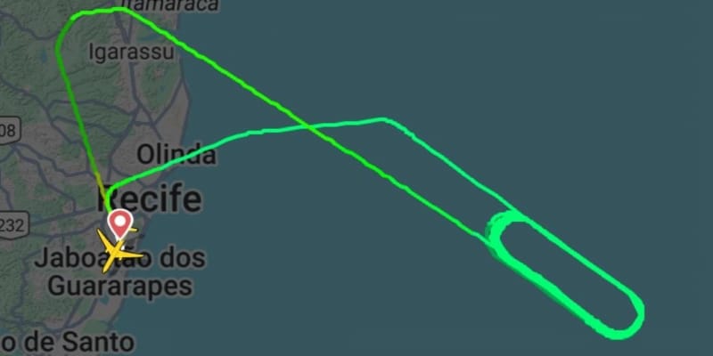 Pela segunda vez, voo entre Recife e Madri enfrenta problema técnico e retorna ao aeroporto.