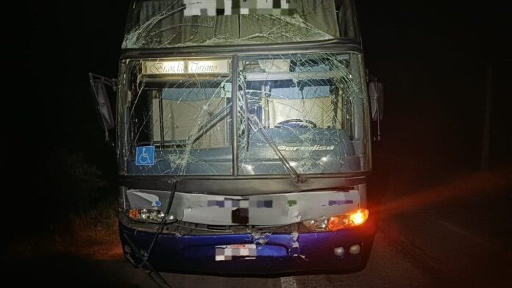 Três ônibus universitários de Lagoa Grande e um carro se envolvem em acidente na BR-428 em Petrolina