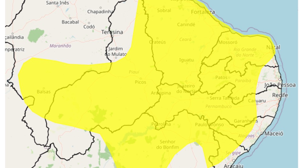 INMET renova alerta de vendaval; Dormentes e Afrânio estão na lista