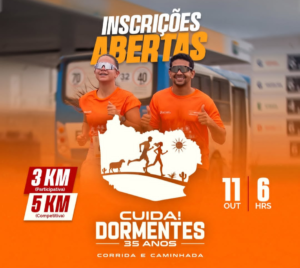 Dormentes abre inscrições para 2ª Corrida e Caminhada Cuida Dormentes; veja como participar