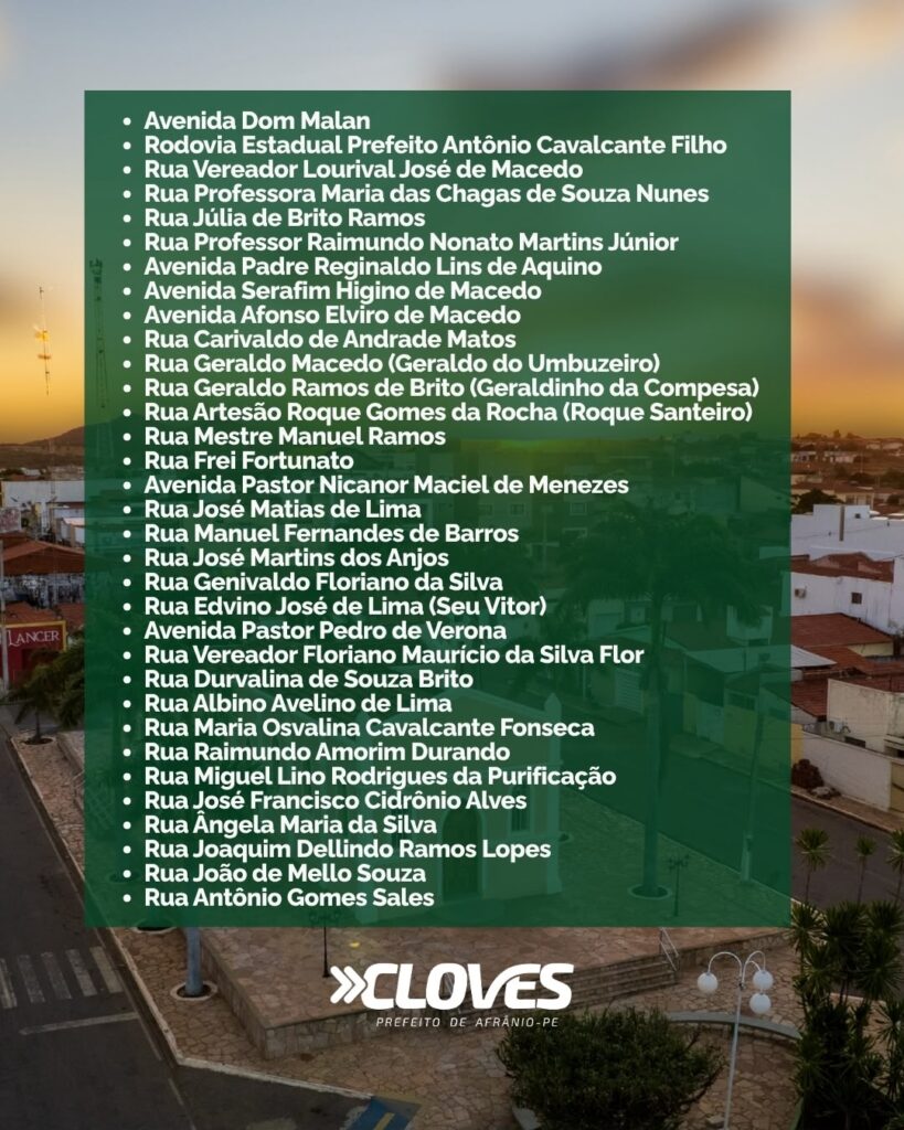 Imagens com 30 nomes do homenageados 