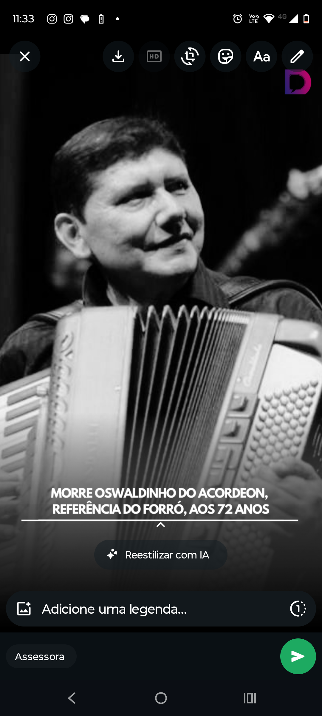 MORRE OSWALDINHO DO ACORDEON, REFERÊNCIA DO FORRÓ, AOS 72 ANOS